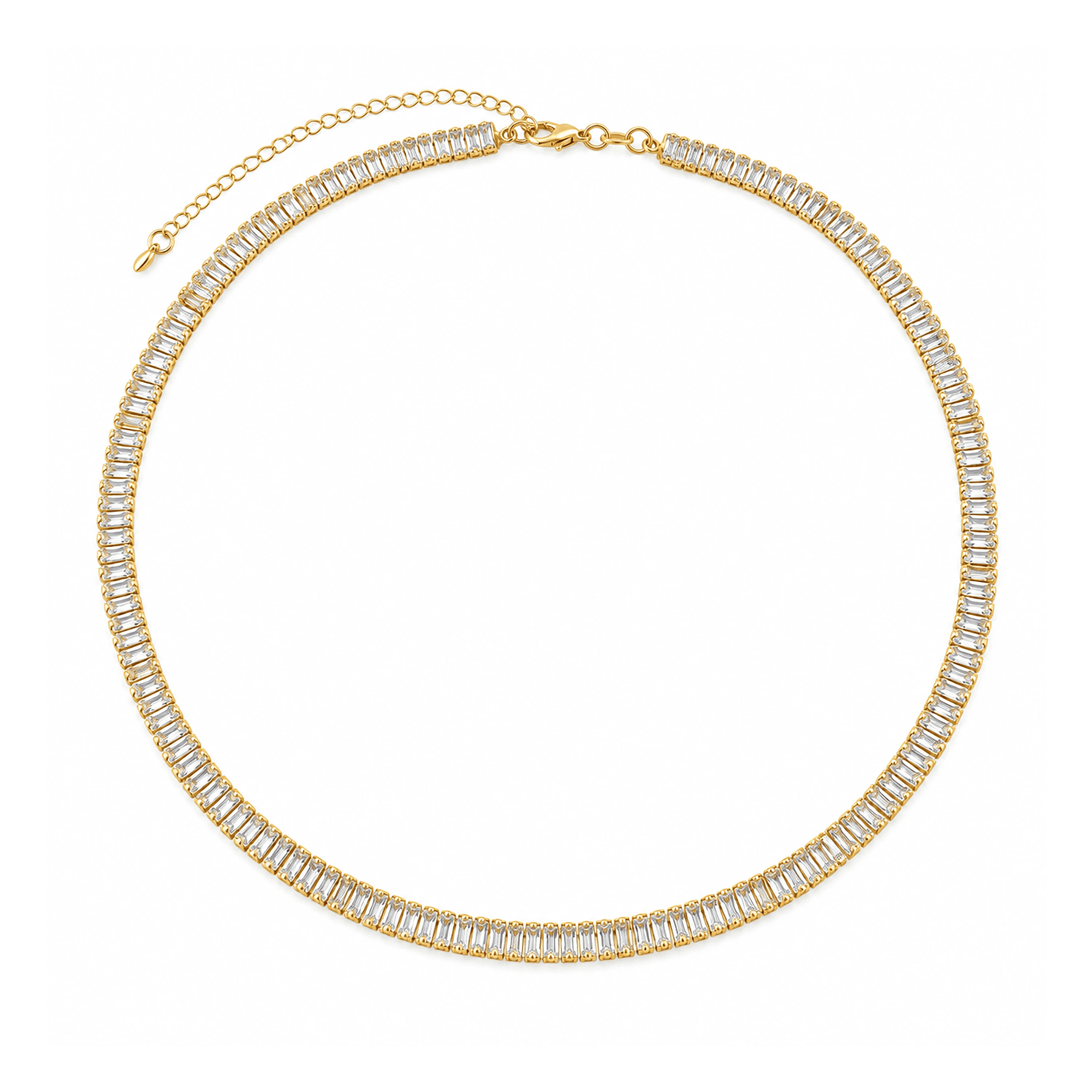 Chocker Dourada Riviera Zircônia Transparente - Banho de Ouro 24k para revenda | Hub Joias