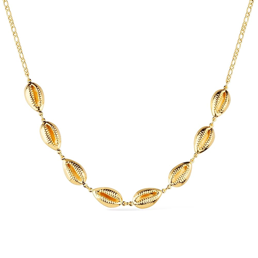Colar Dourado Búzios - Banho de Ouro 24k para revenda | Hub Joias