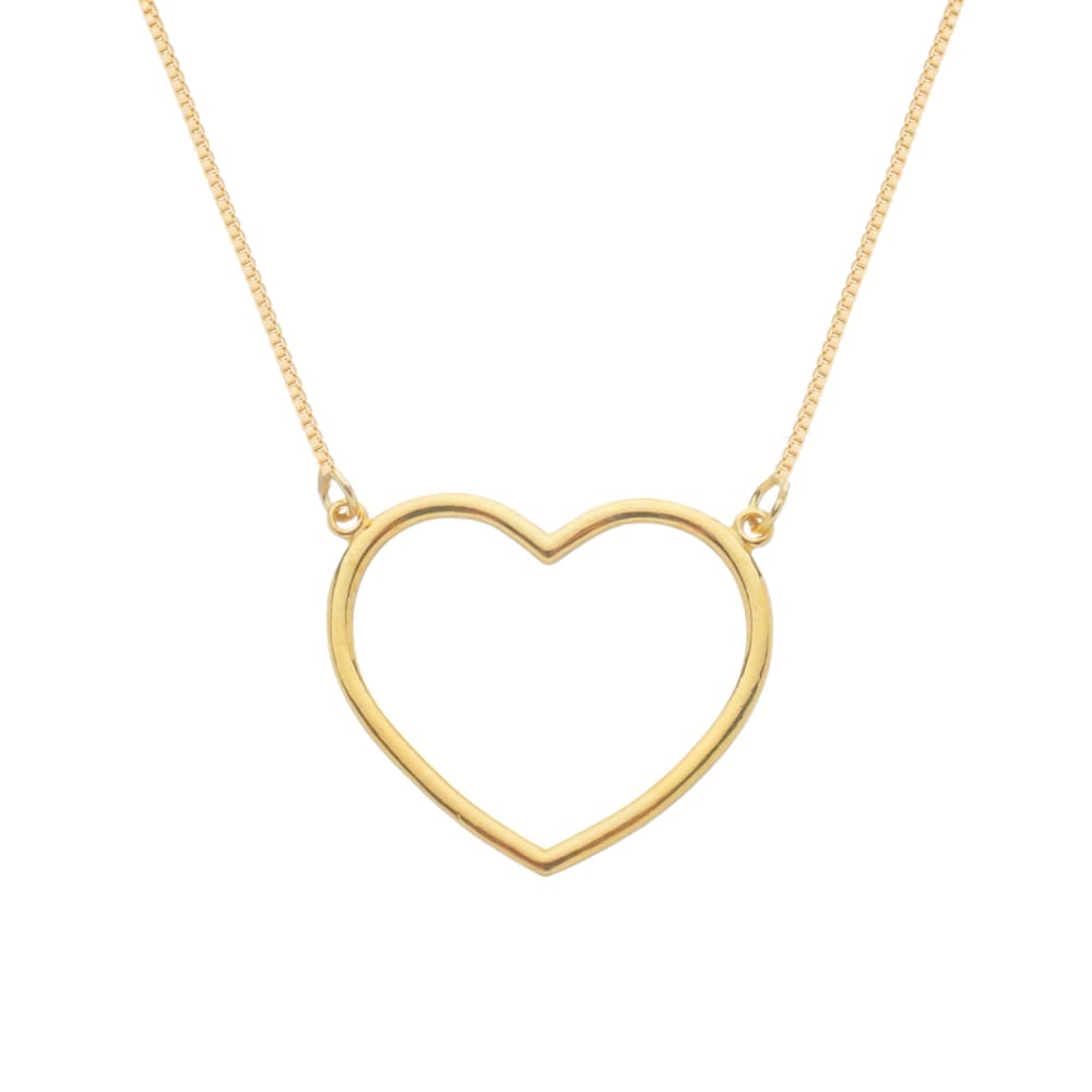 Colar Dourado de Coração Vazado Arco - Banho de Ouro 24k para revenda | Hub Joias