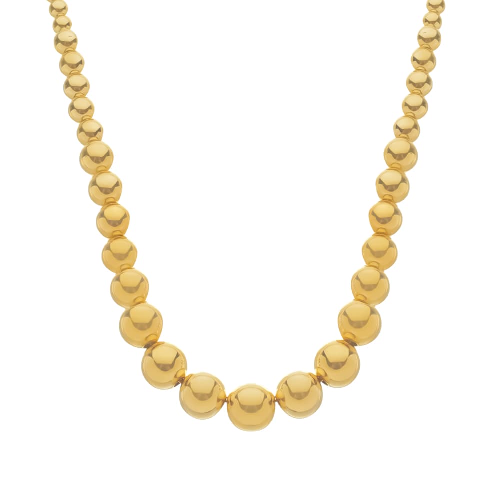 Colar Dourado de Bolas Crescentes - Banho de Ouro 24k para revenda | Hub Joias