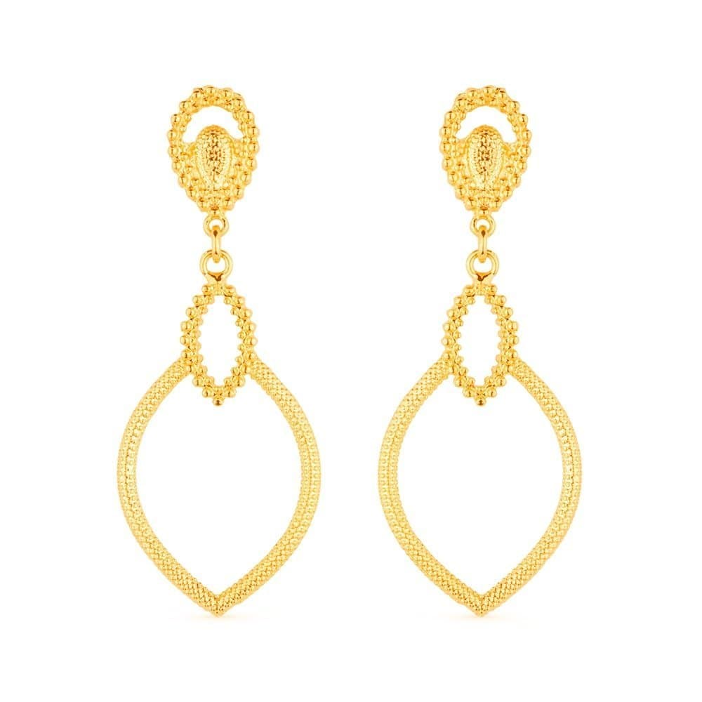 Brinco Dourado Luxo Gota de Gala - Banho de Ouro 24k para revenda | Hub Joias