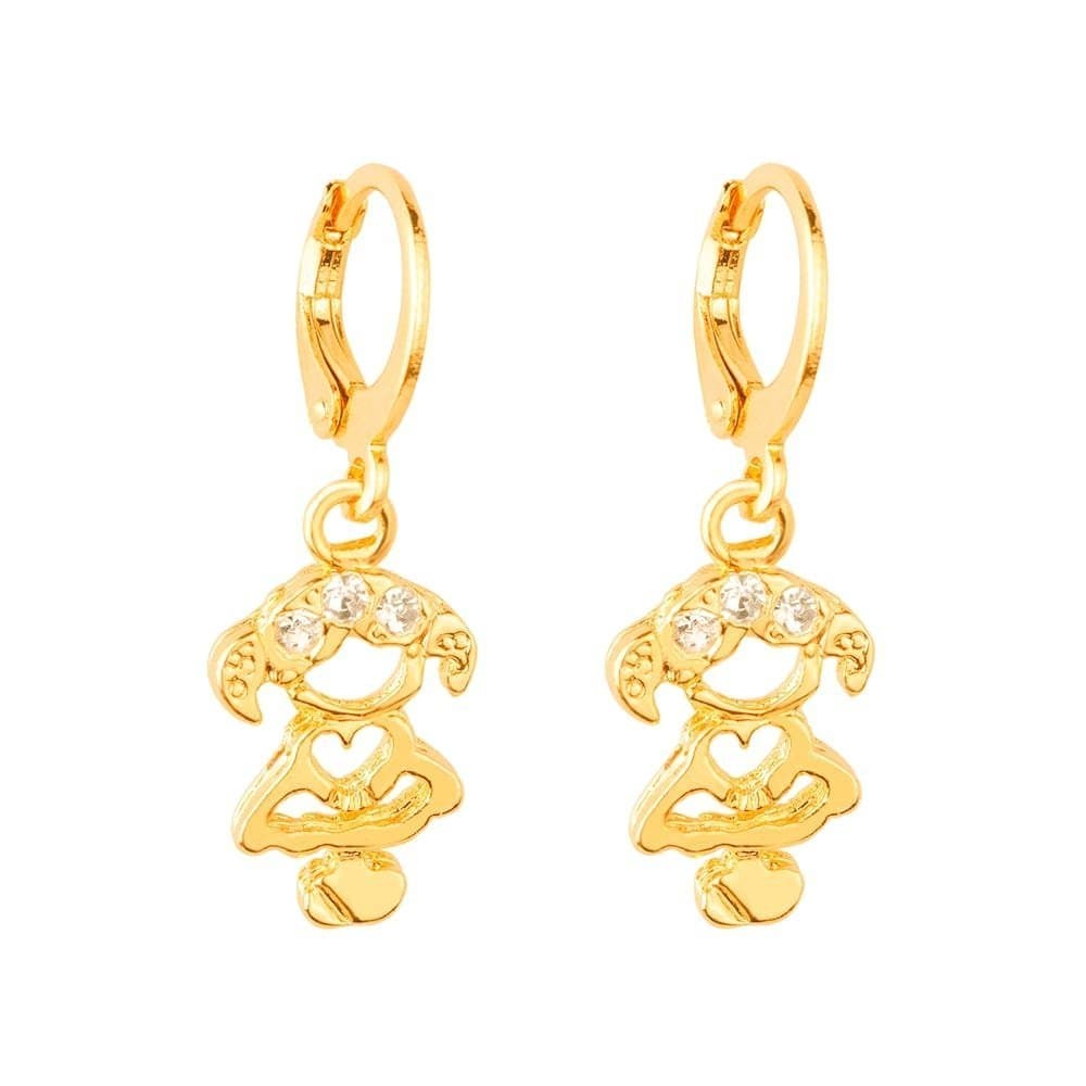 Brinco Dourado de Argolinha Filha Menina Pedras Zircônia - Banho de Ouro 24k para revenda | Hub Joias