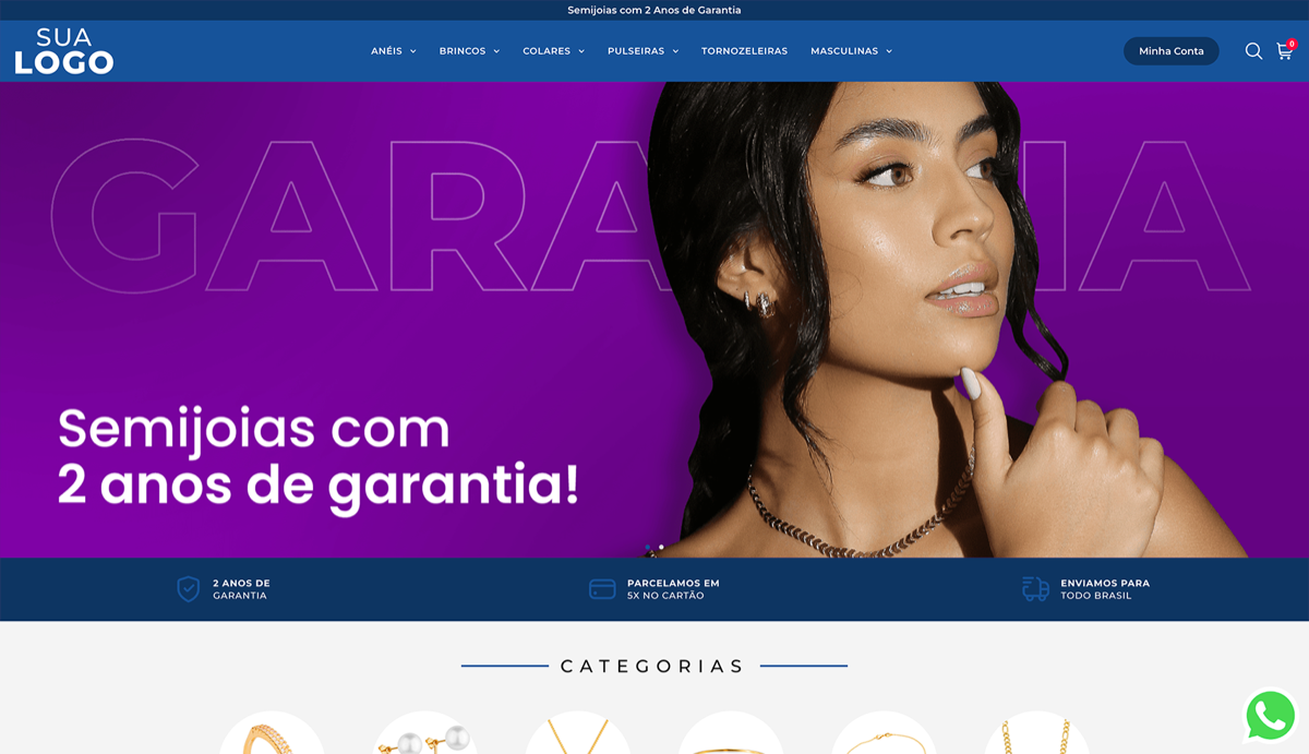 Loja Hub Joias — tema Azul