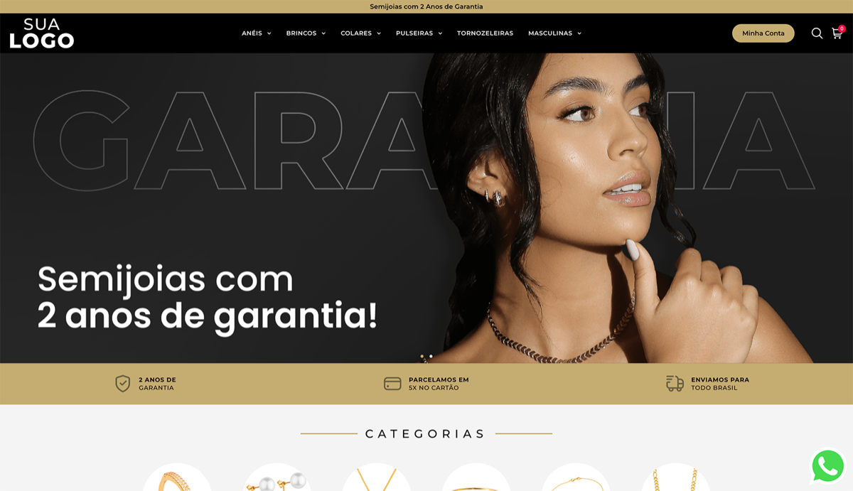 Loja Hub Joias — tema Dourado