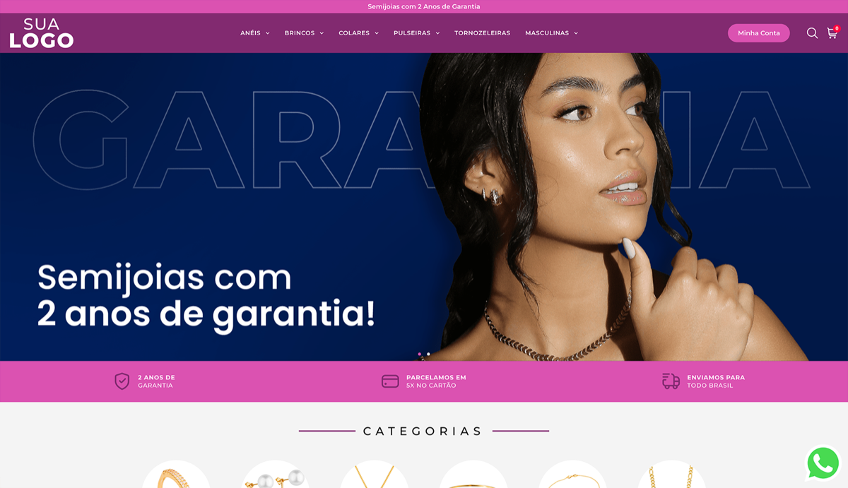 Loja Hub Joias — tema Rosa