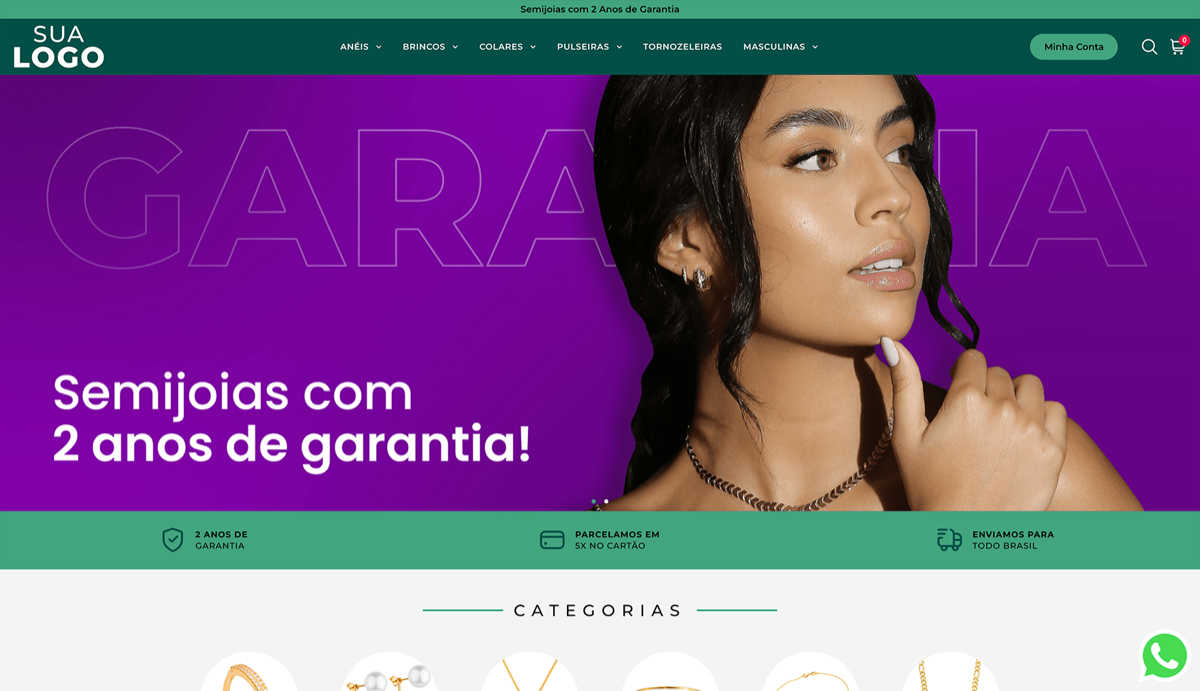 Loja Hub Joias — tema Verde