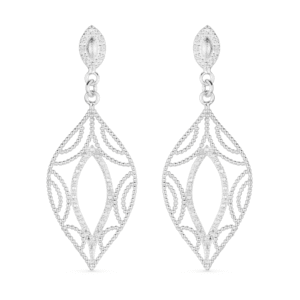 Brinco Prateado Folha de Gala