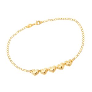 Tornozeleira Dourada 5 Corações