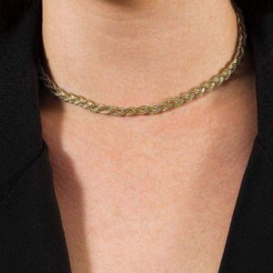 Colar Dourado Chocker Trançada