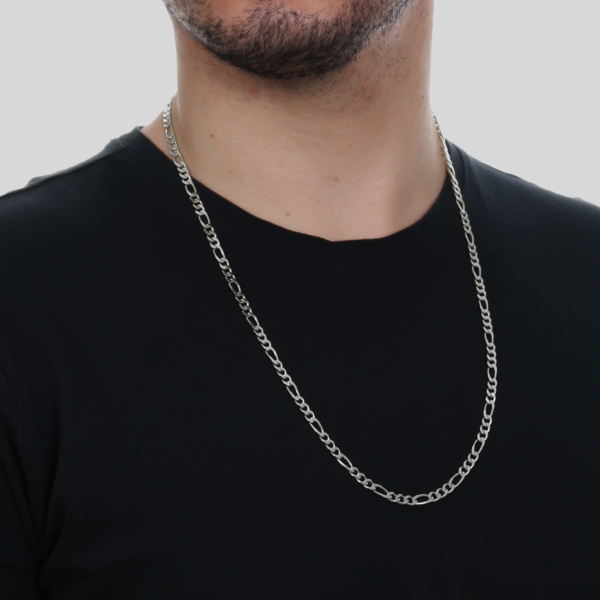 Corrente Prateada Masculina Elo 3 por 1 - Image 2