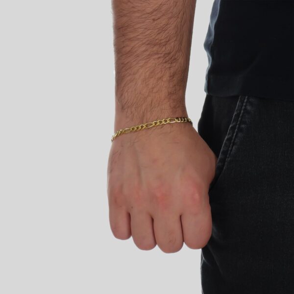 Pulseira Dourada Masculina Elo 3 por 1 - 5mm - Imagem 2