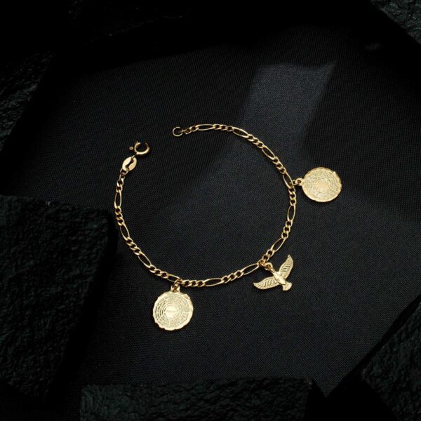Pulseira Dourada Religiosa Pai Nosso e Espírito Santo - Imagem 3