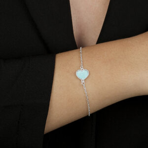 Pulseira de Zircônia Azul Claro em Prata 925